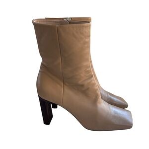 Wandler Women’s Nude Leather Contemporary Heels Boots Sz 39